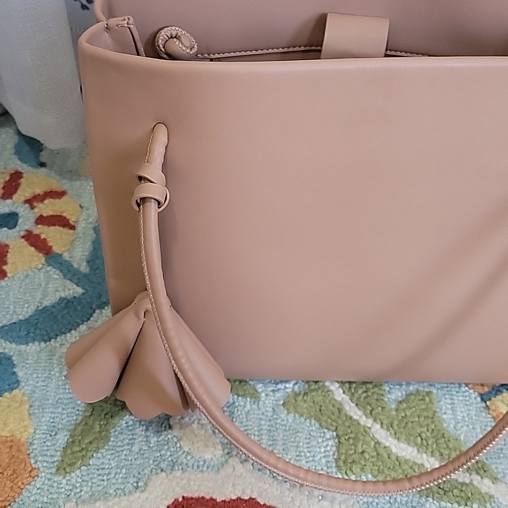 Zara tote bag medium size beige/ light tan color